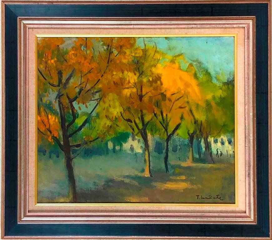 岩田明生　油絵　スイス　レマン湖　絵画 岩田明生 油絵 スイス レマン湖 絵画