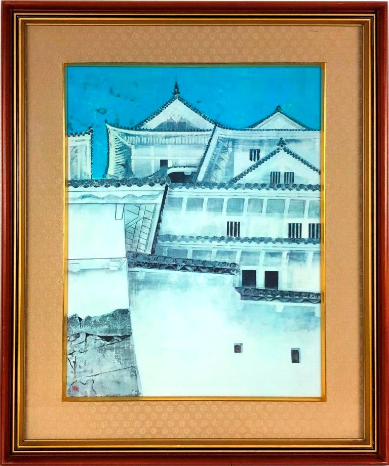 斎藤清「会津の冬(96) 三島町・間方」木版画 1992年