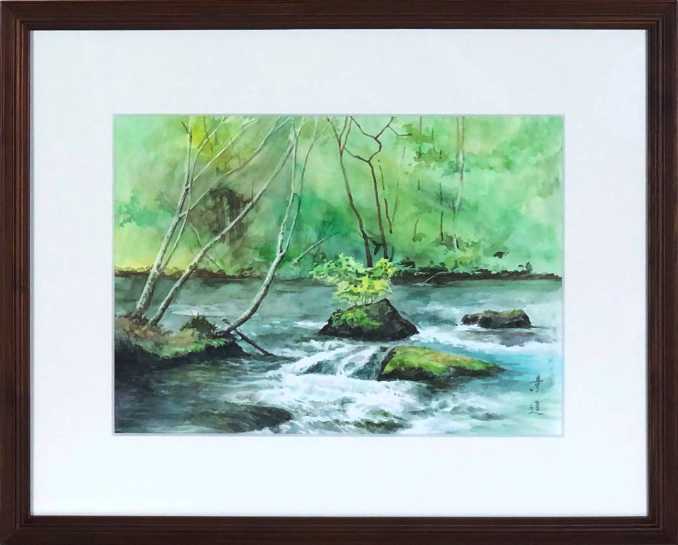 大久保泰、冬枯れのチュイルリ公園、希少画集画、新品額装付 大久保泰