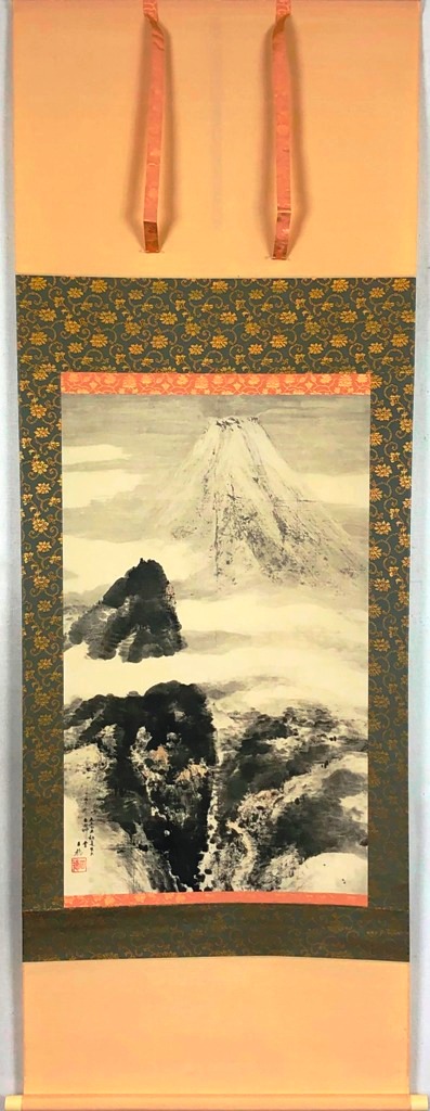平福百穂　「富嶽」　工芸軸