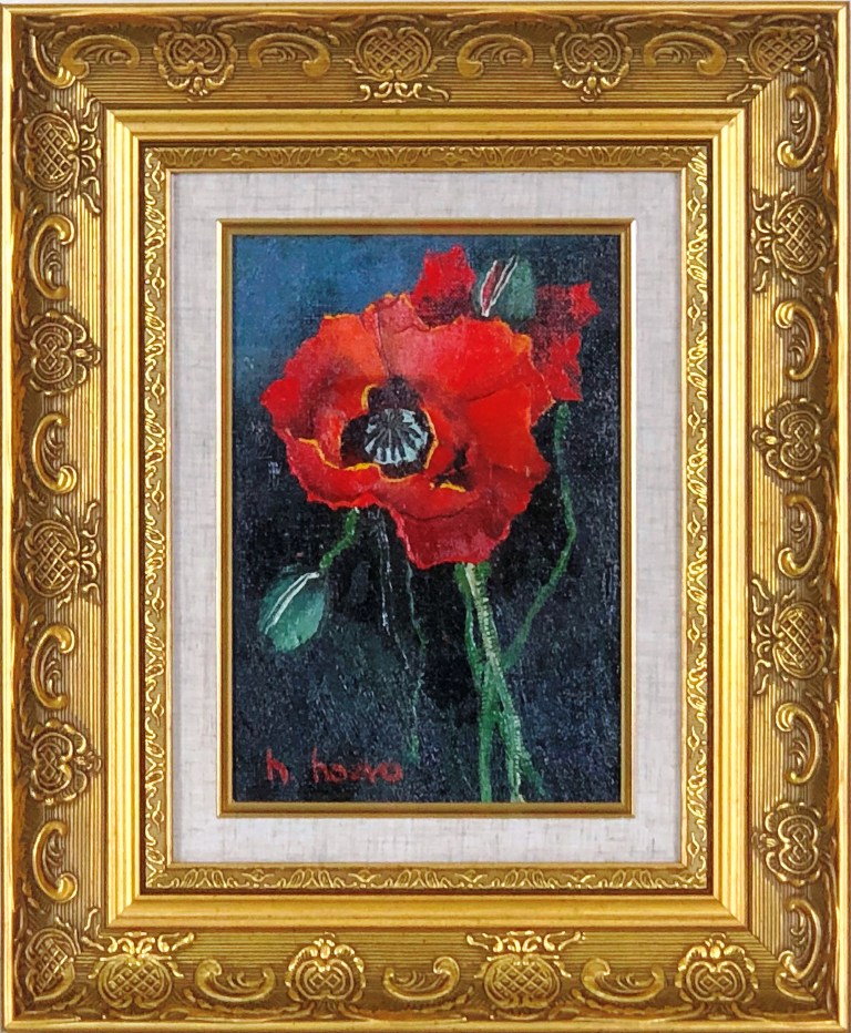 現代美術 星守雄 直筆サイン『馬を見る』キャンヴァスに油彩 12号