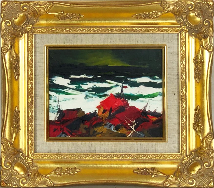 楽天市場】葛西四雄 「北の漁村」 油彩10号 : 小野画廊