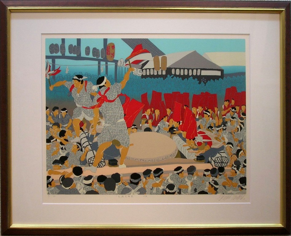 田中正秋　【竿灯まつり】　lithograph 楽天市場】田中正秋 『ねぶた祭り』 シルクスクリーン 額装
