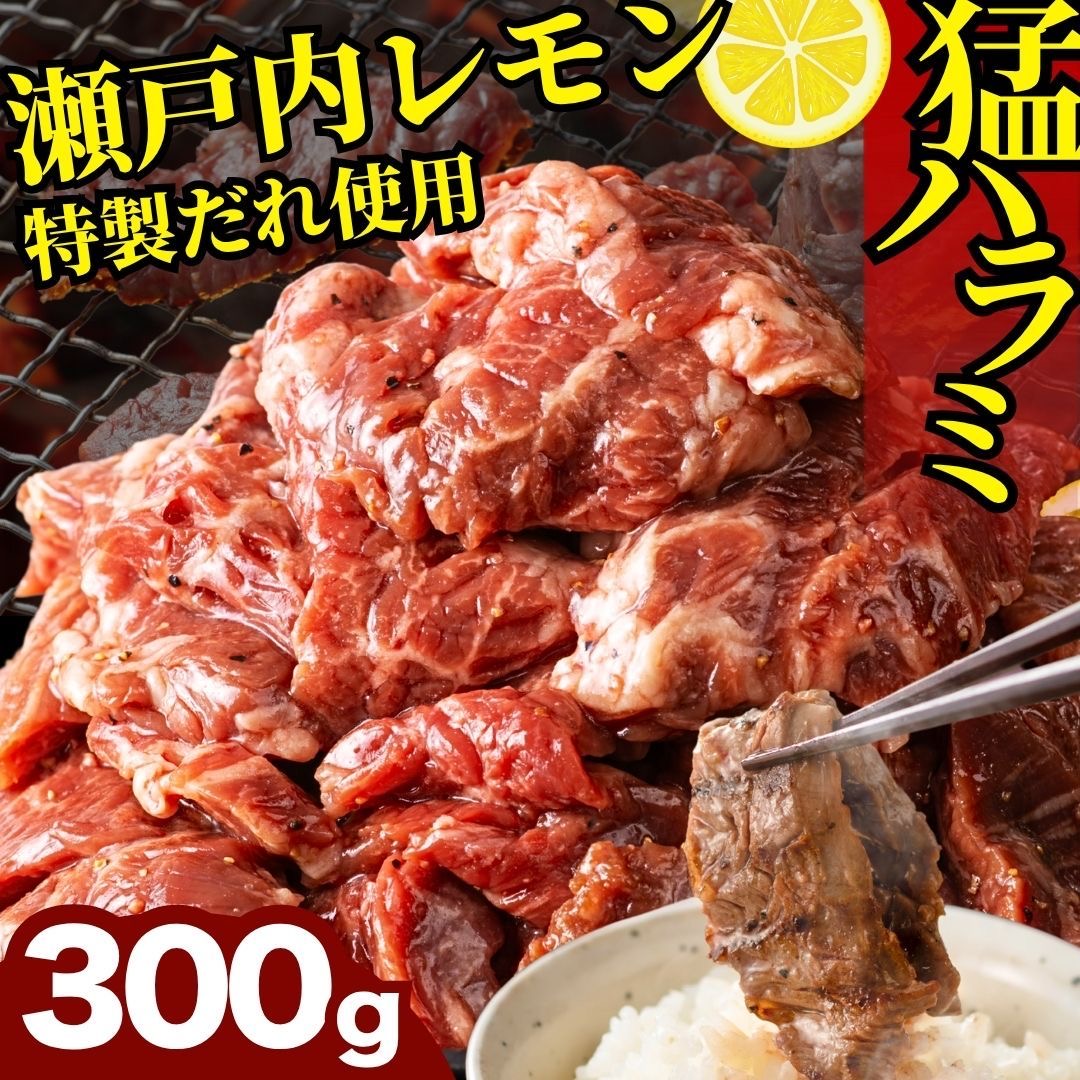 【新規出店キャンペーン中!!全商品10%OFF】訳あり 牛ハラミ 特製瀬戸内レモン塩だれ 300g 尾野精肉店 焼肉|尾野精肉店