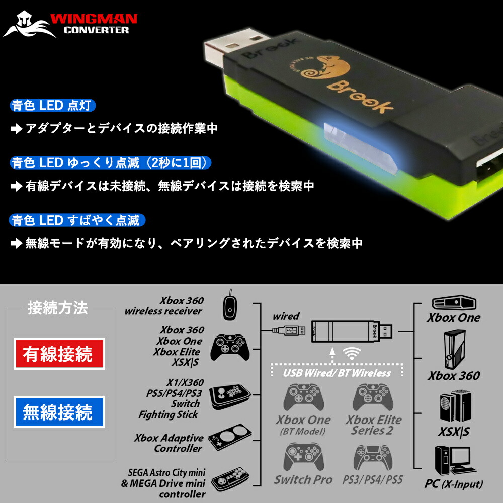 Brook Wingman XB ウィングマンXBコンバーター PS5/ PS4/ PS3/ Xbox 