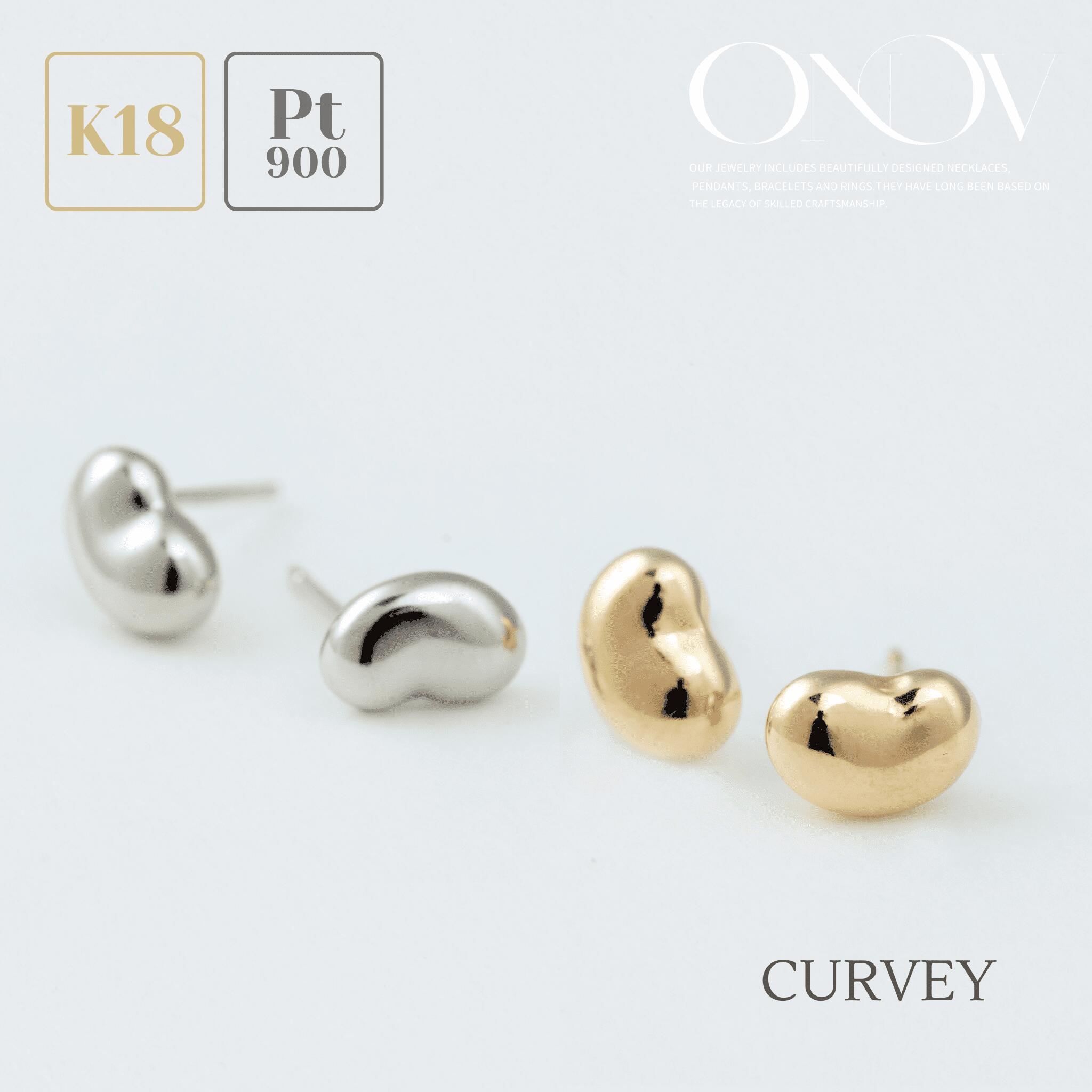 ピアス K18 ゴールド Pt プラチナ 豆 ビーンズ つけっぱなし シンプル アクセサリー ジュエリー 金属アレルギー レディース アリコルージュ カービィ K ONOV オノーフ [レビューでプレゼント特典あり]｜ONOV店 8,140円
