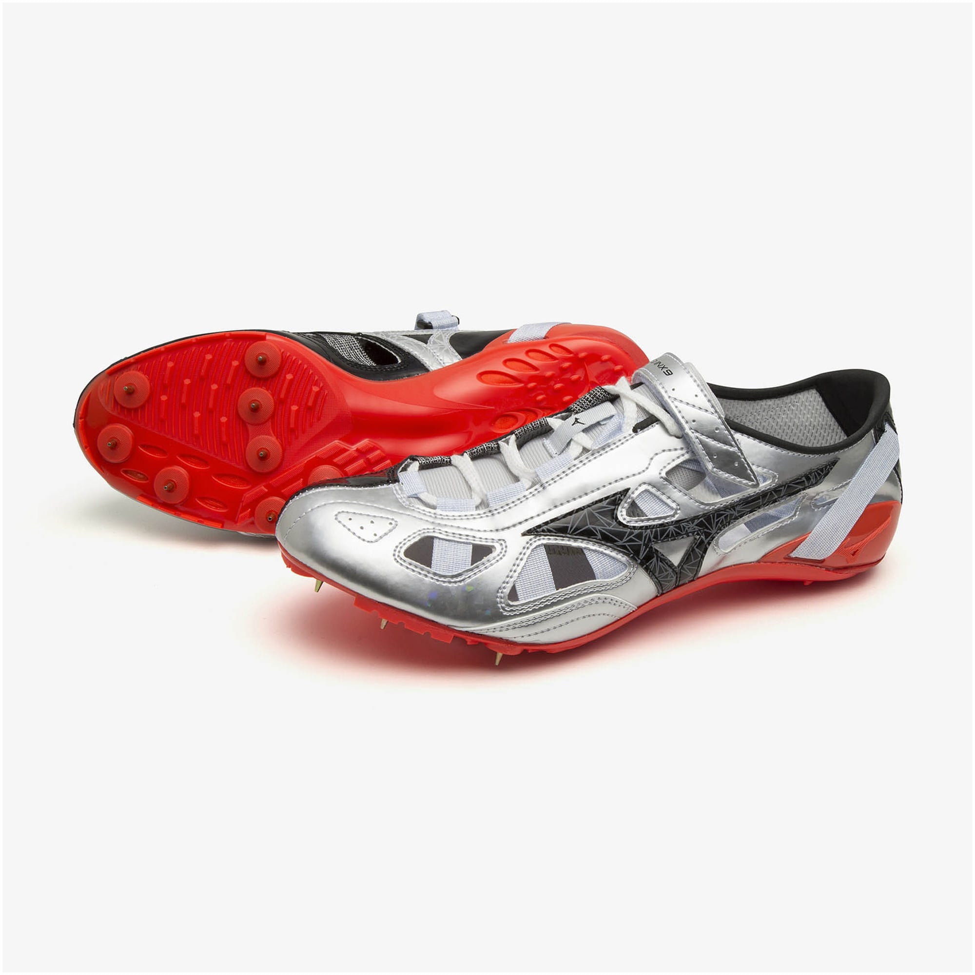 『送料無料』mizuno ミズノ クロノインクス 9(短距離／ハードル)[ユニセックス] 40 シルバー×ブラック×レッド U1GA2100_p