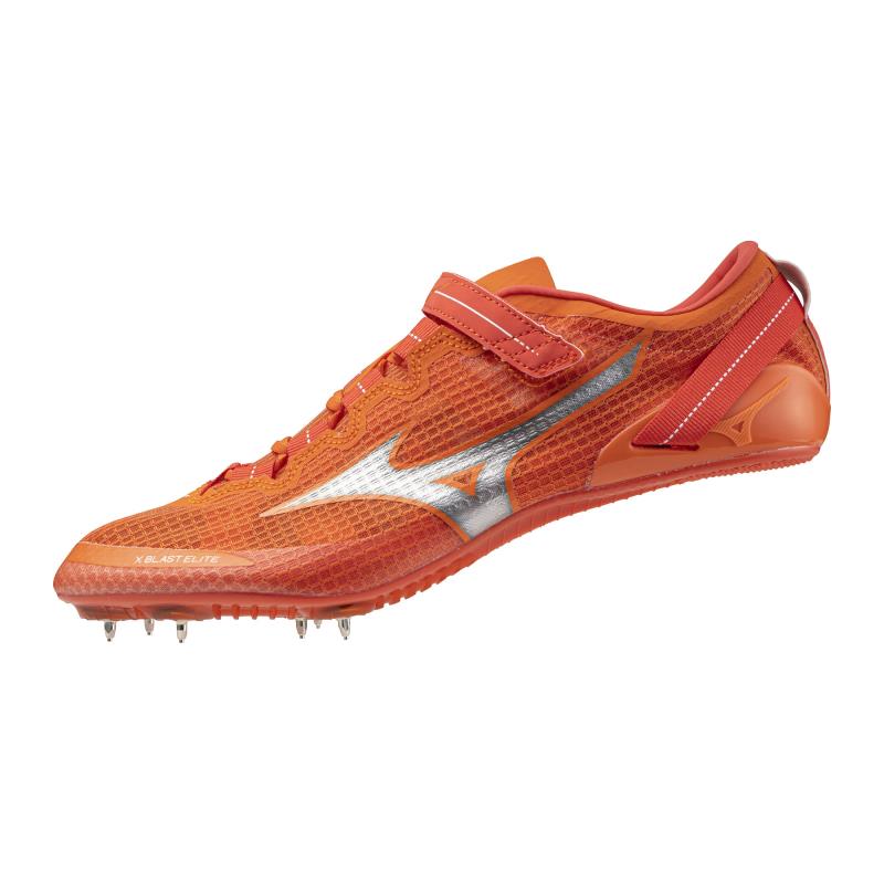 【送料無料】MIZUNO ミズノ エックスブラストエリート3(短距離/ハードル)[ユニセックス] 陸上スパイク U1GA230211(オレンジ×シルバー)