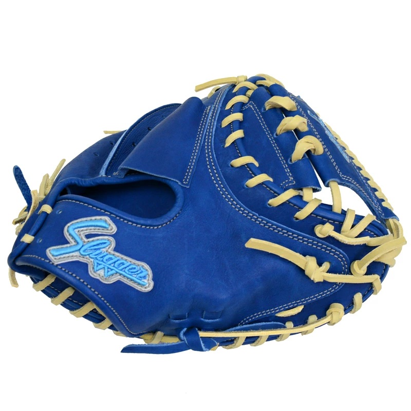 【貨物輸送無料】KUBOTA SLUGGER 久保田強打者 制限事項 軟式 兄ちゃん用 Jr.用 グローヴ JCMR型 捕手用 LT24-M2 青色／トレンチ紐 ベイスボール備品