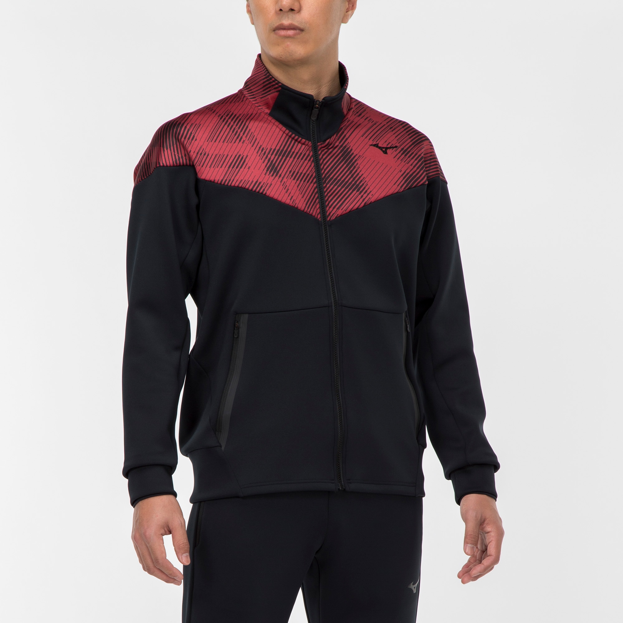 【貨物輸送無料】(ミズノ）MIZUNO ストレッチスウェットジャケット 形づくるお召しもの ウォームアップシャツ 32MC25600