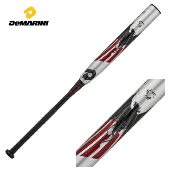 黒まる2017年モデル フェニックス ソフトボール 革3号 バット ディマリニ(DeMARINI) 2017年モデル ソフトボールバット 革 ゴム