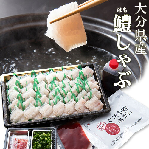 大分県産 天然鱧 ハモしゃぶセット（2～3人前 200ｇ×2パック) 骨切り処理済 薬味付き 国東物産 【送料無料】