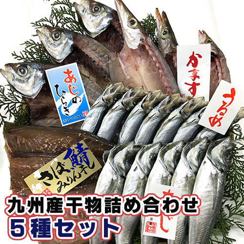 豊後水道 九州産 干物詰め合わせ 5種セット 例アジ開き カマス開き サバみりん干しソフト アジ丸干し ウルメ丸干し 天然もの ヤマク海産 Saiki 偉大な