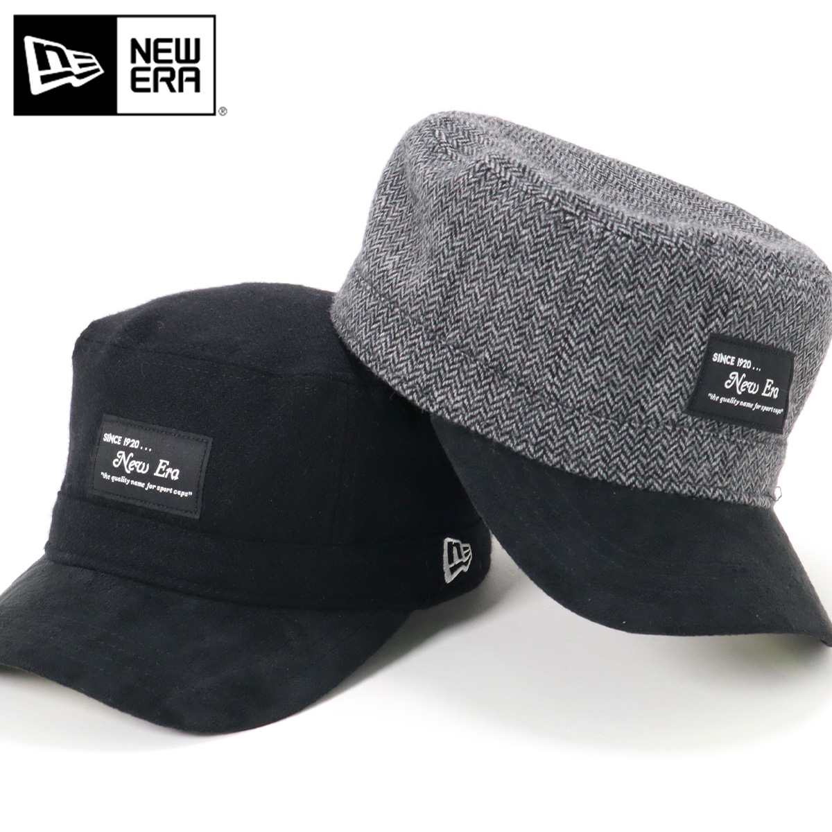 楽天市場 オンスポッツ別注 ニューエラ New Era ワークキャップ ブラックパッチ ヘリンボーン バイザー スエード 帽子屋ｏｎｓｐｏｔｚ