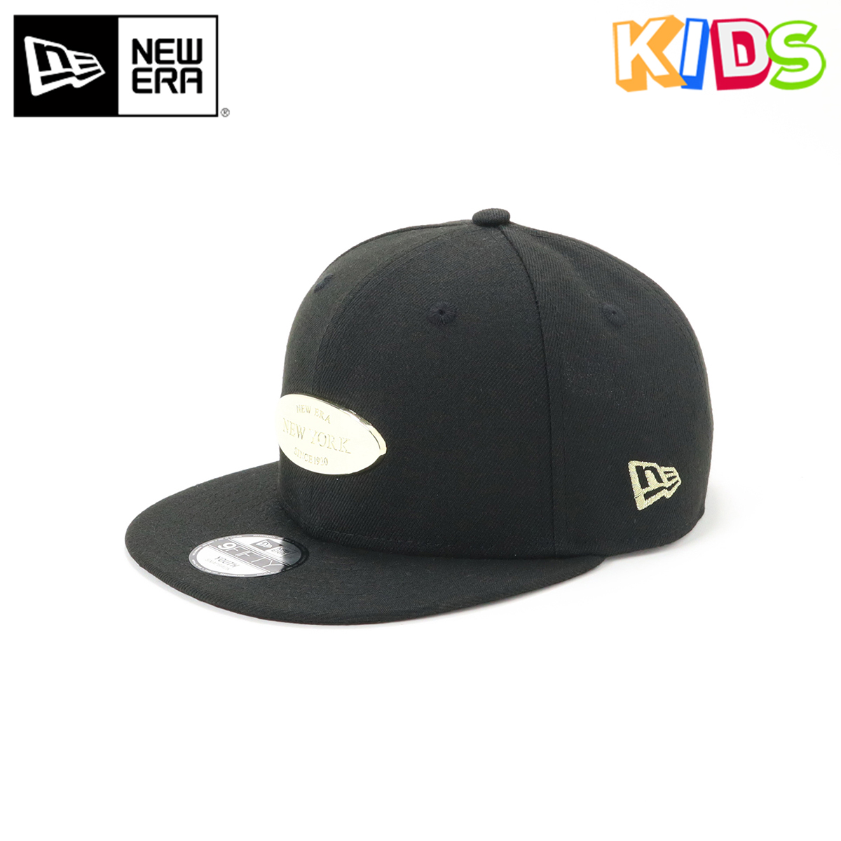 楽天市場 ニューエラ New Era キャップ キッズ Kids Youth メタルプレート ブラック 黒 9fifty アジャスタブル サイズ調整 帽子屋ｏｎｓｐｏｔｚ