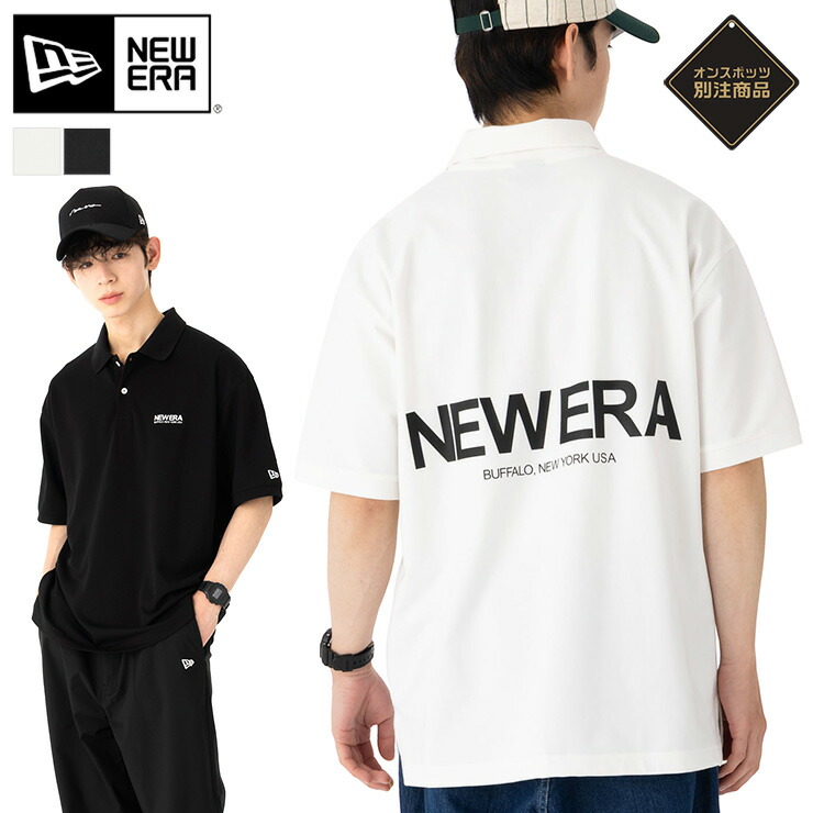 楽天市場】ニューエラ 半袖 ポロシャツ NEW ERA 黒 メンズ