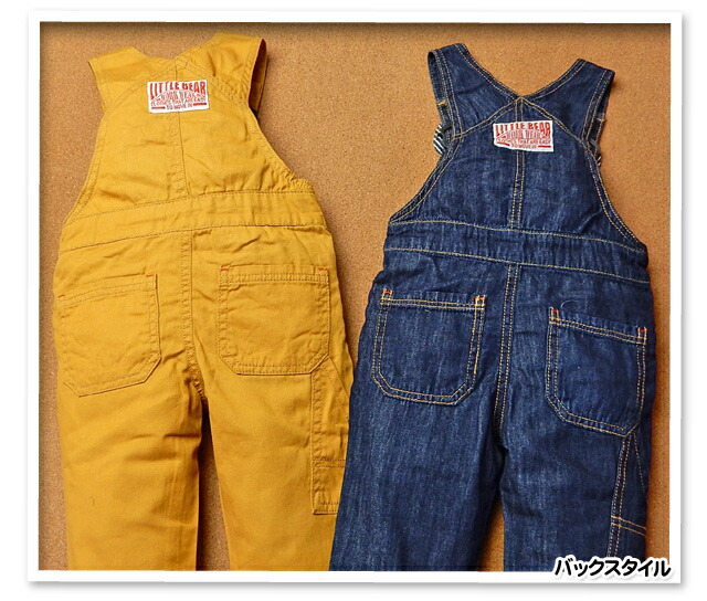 ベビー服男の子オーバーオールLITTLEBEARCLUBリトルベアークラブボトムツイルデニムアニマルワッペンボアヒッコリー男児ベビー90cm95cm【メール便OK】