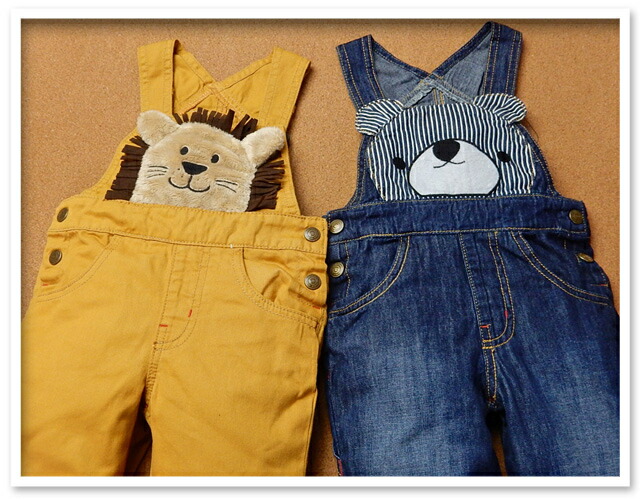 ベビー服男の子オーバーオールLITTLEBEARCLUBリトルベアークラブボトムツイルデニムアニマルワッペンボアヒッコリー男児ベビー90cm95cm【メール便OK】