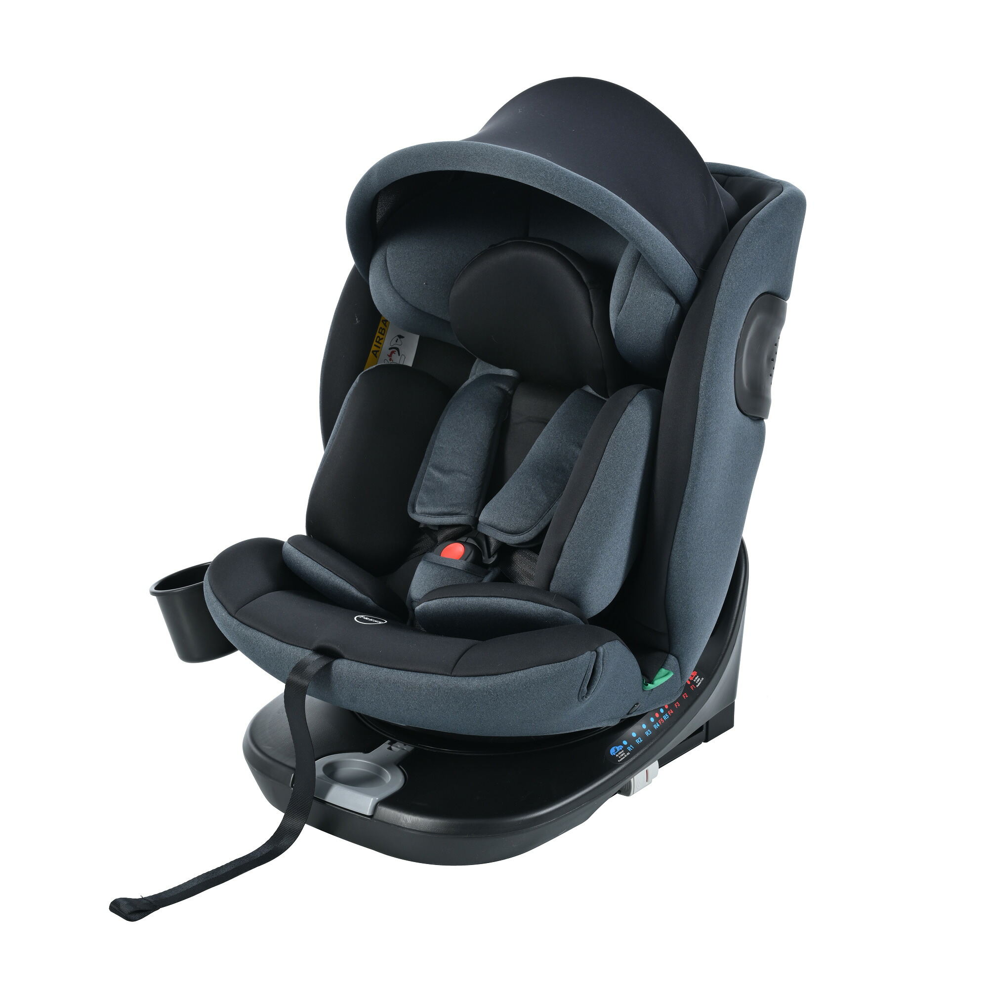 トップテザー チャイルドシート 新生児 ISOFIX 0歳～12歳 360度回転式 40～150cm ジュニアシート 調節可能 洗える キャノピー付き ベビーシート ドリンクホルダー付き 出産祝い 車