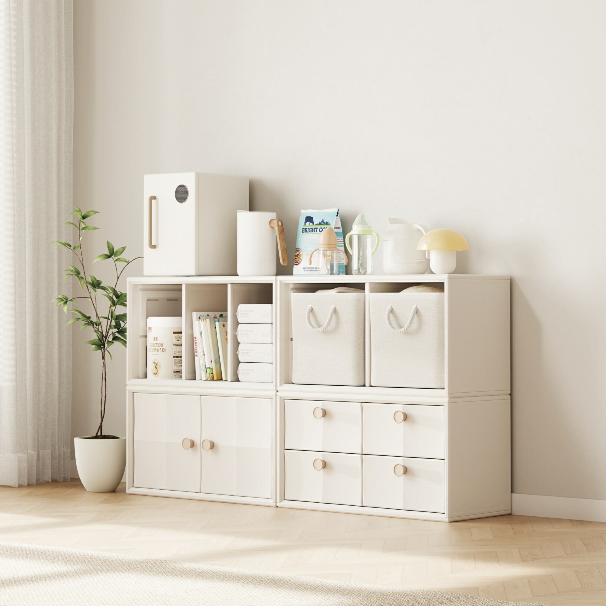 楽天市場】【即納】積み重ね収納 収納棚 扉付き おもちゃ箱 幅74cm