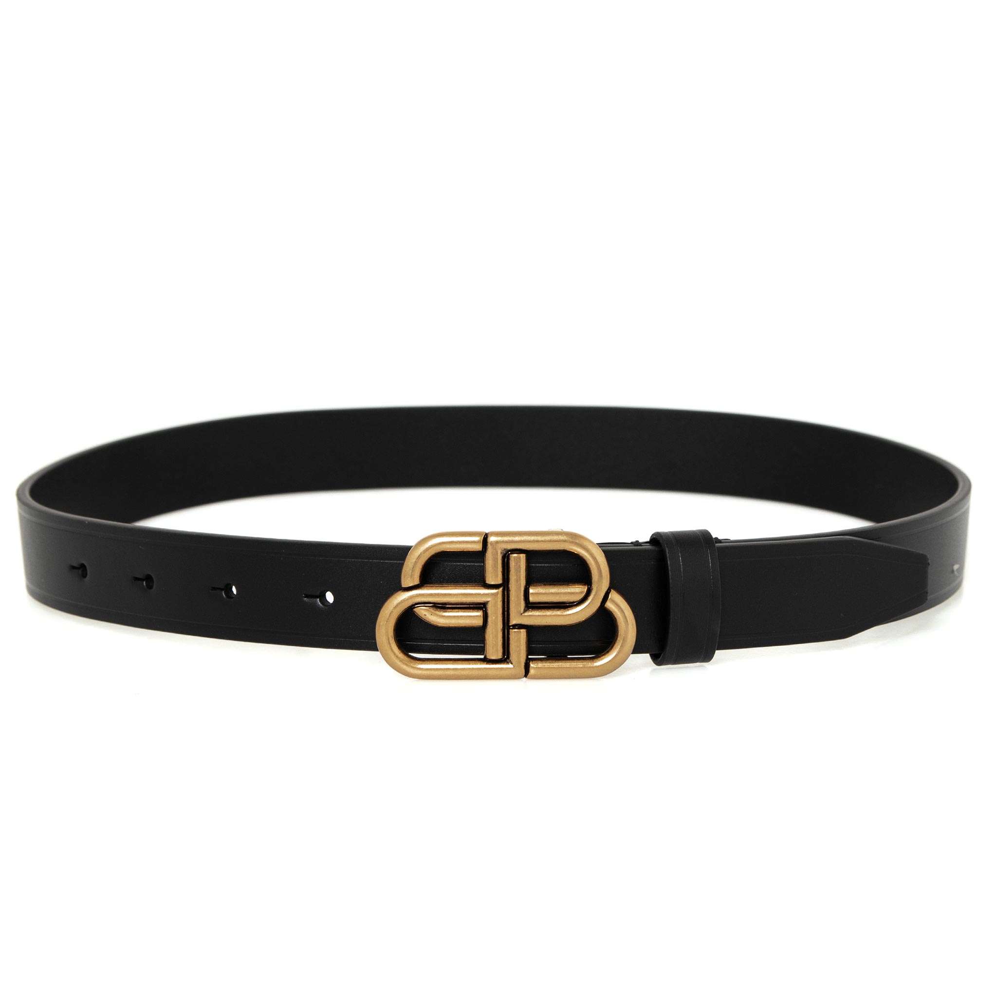 【希少モデル】バレンシアガ  ベルト ゴールドバックル ブラック イタリア製 BALENCIAGA バレンシアガ ベルト BB THIN BELT 581690 1CH04