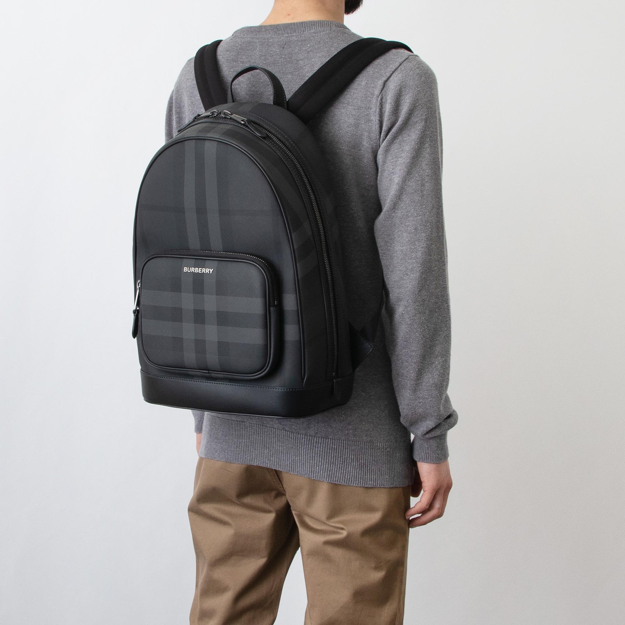 楽天市場】バーバリー バックパック リュック ロッコ グレー メンズ