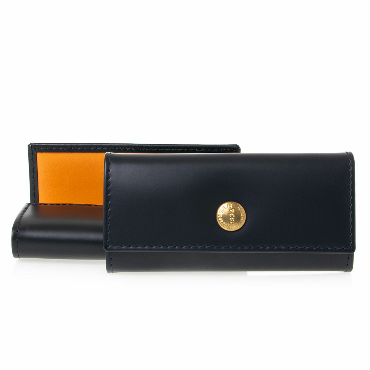 エッティンガー ETTINGER キーケース ネイビー ブライドルレザー KEY CASE WITH 4 HOOKS + VALET メンズ BH840AJ NAVY BRIDLE HIDE COLLECTION【英国ブランド】
