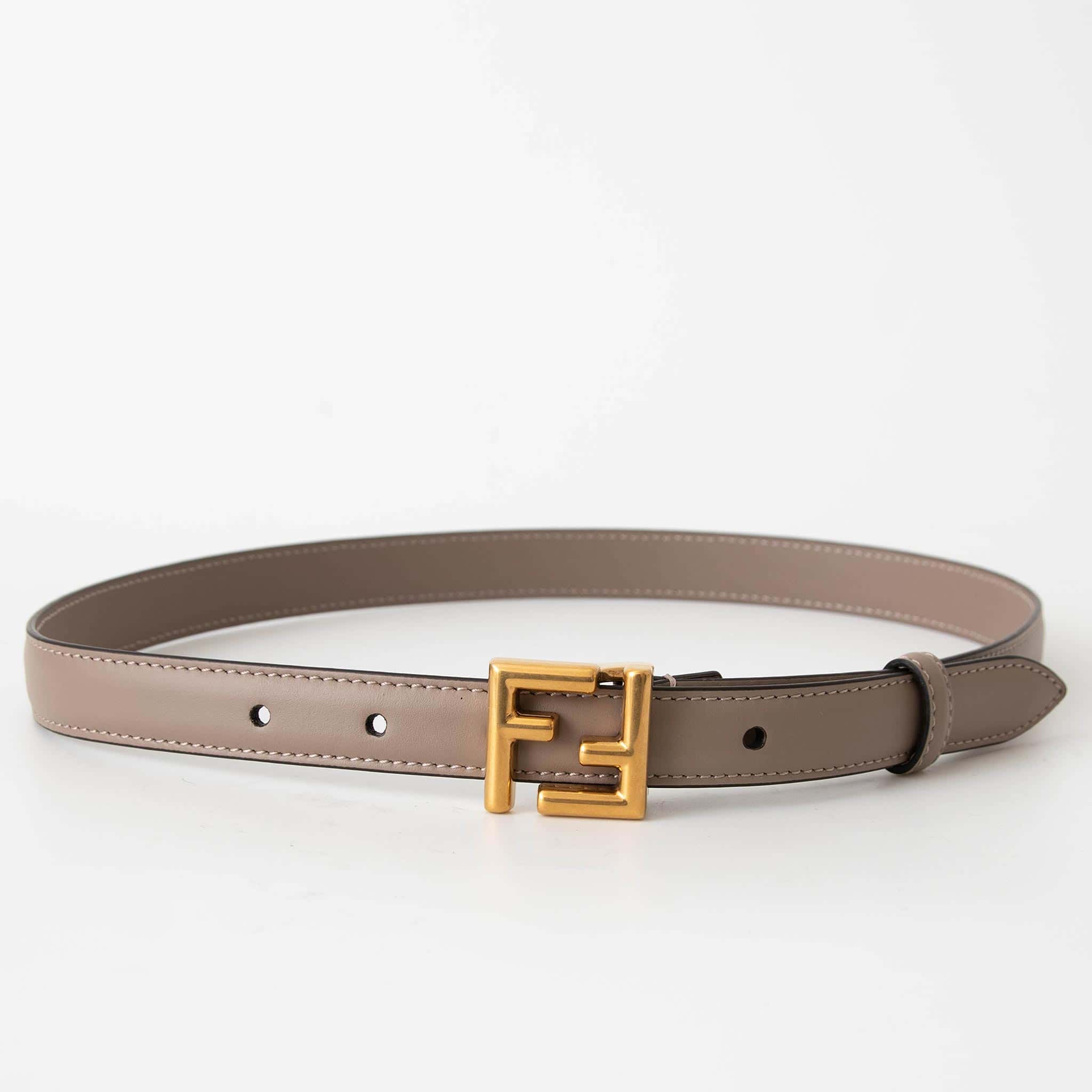 Fendi ベルト ブラウン ゴールド Fロゴデザイン Women's Fendi Brown Leather Belt with Gold Logo Buckle | eBay