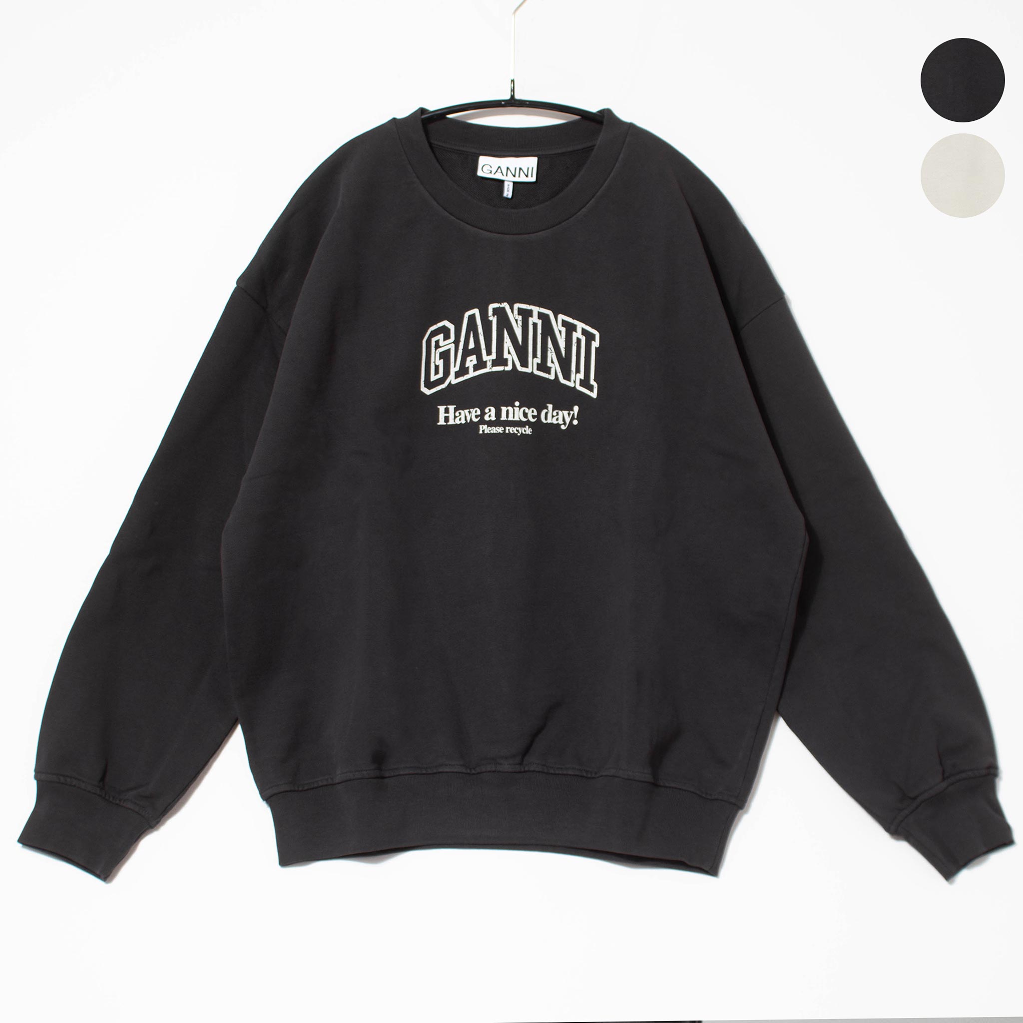 ganni スウェット　トレーナー GANNI ガニー スウェットシャツ ISOLI BD OVERSIZED SWEATSHIRT