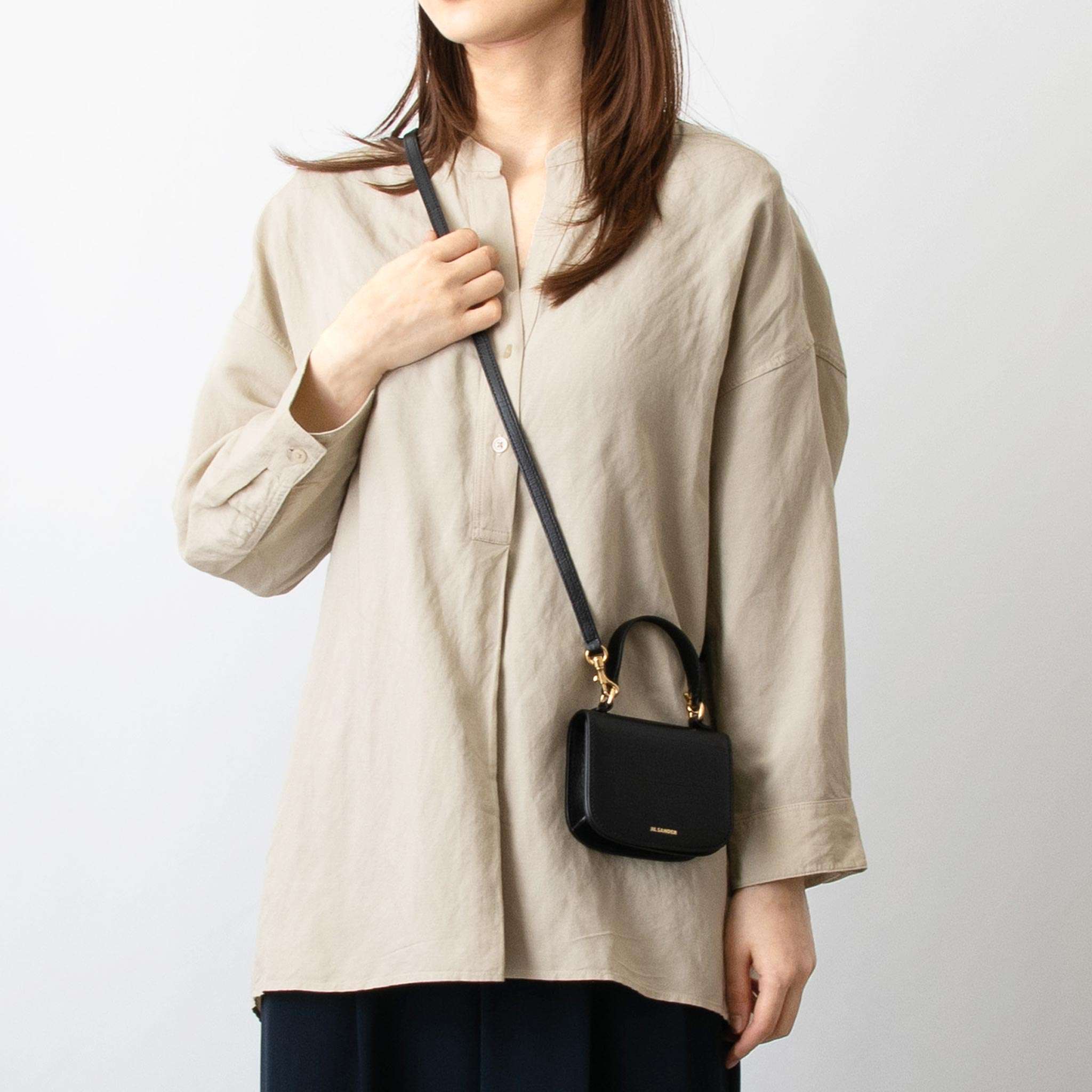 Jil Sander☆ゴジ スクエア スモール トップ ハンドル バッグ Jil sander Goji Bamboo Squareスモール ハンドバッグ (Jil