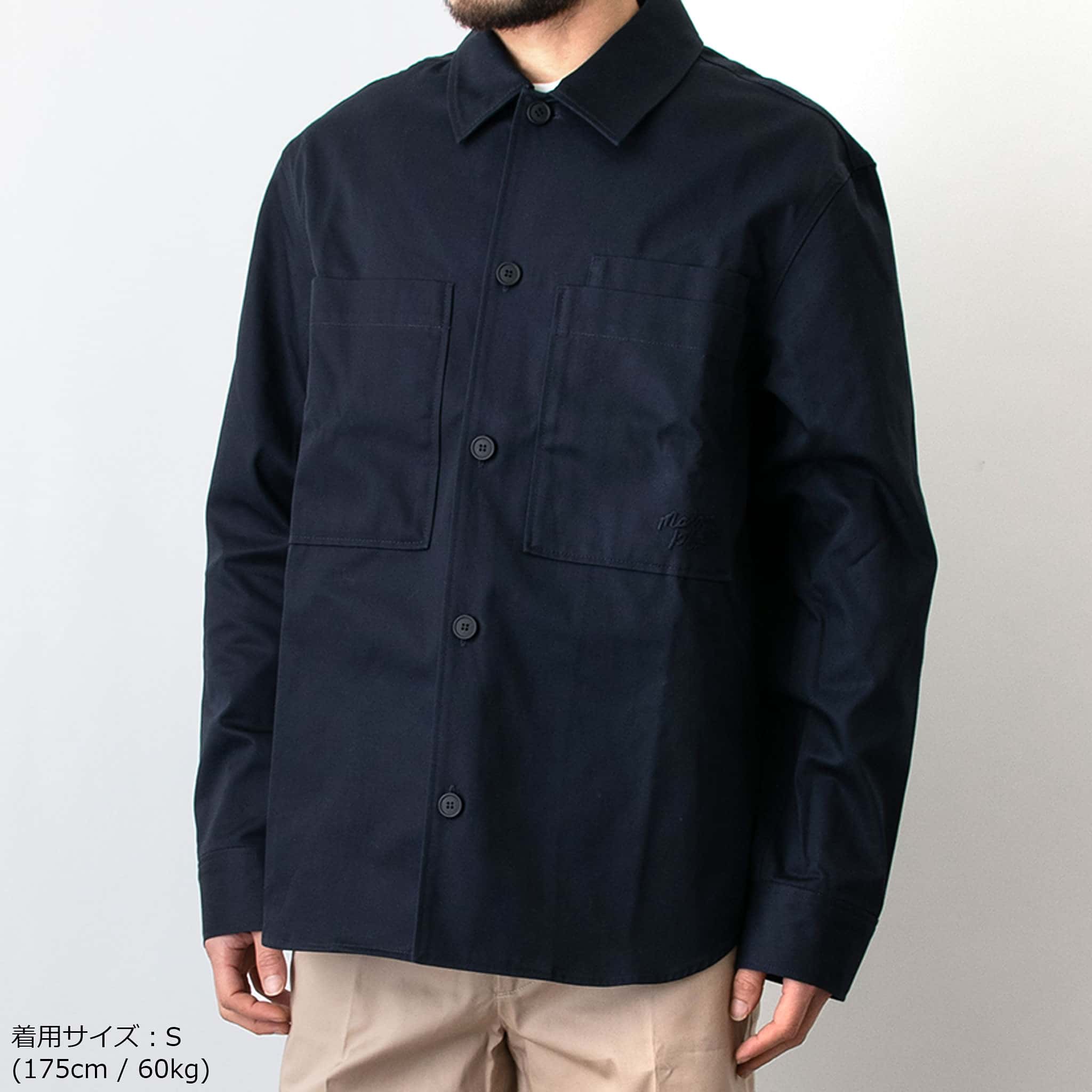 MAISON KITSUNÉ ブラック 長袖シャツ 39 ボールド フォックスヘッド パッチ コンフォート ロングスリーブ