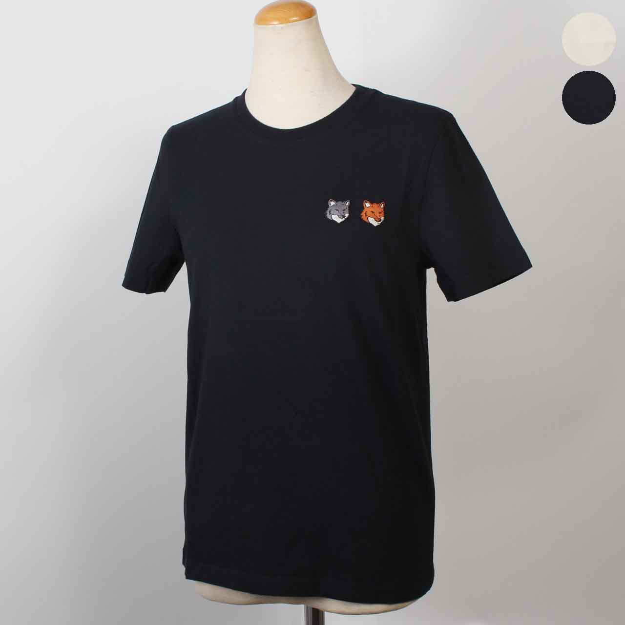 メゾン キツネ MAISON KITSUNE 半袖Tシャツ DOUBLE FOX HEAD REGULAR TEE-SHIRT レディース OW011CF KJ7026
