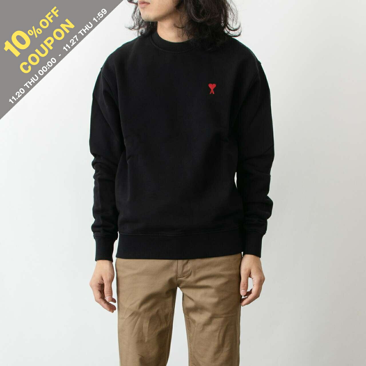 楽天市場】AMI Paris スウェット アミ パリス Black Ami de Coeur