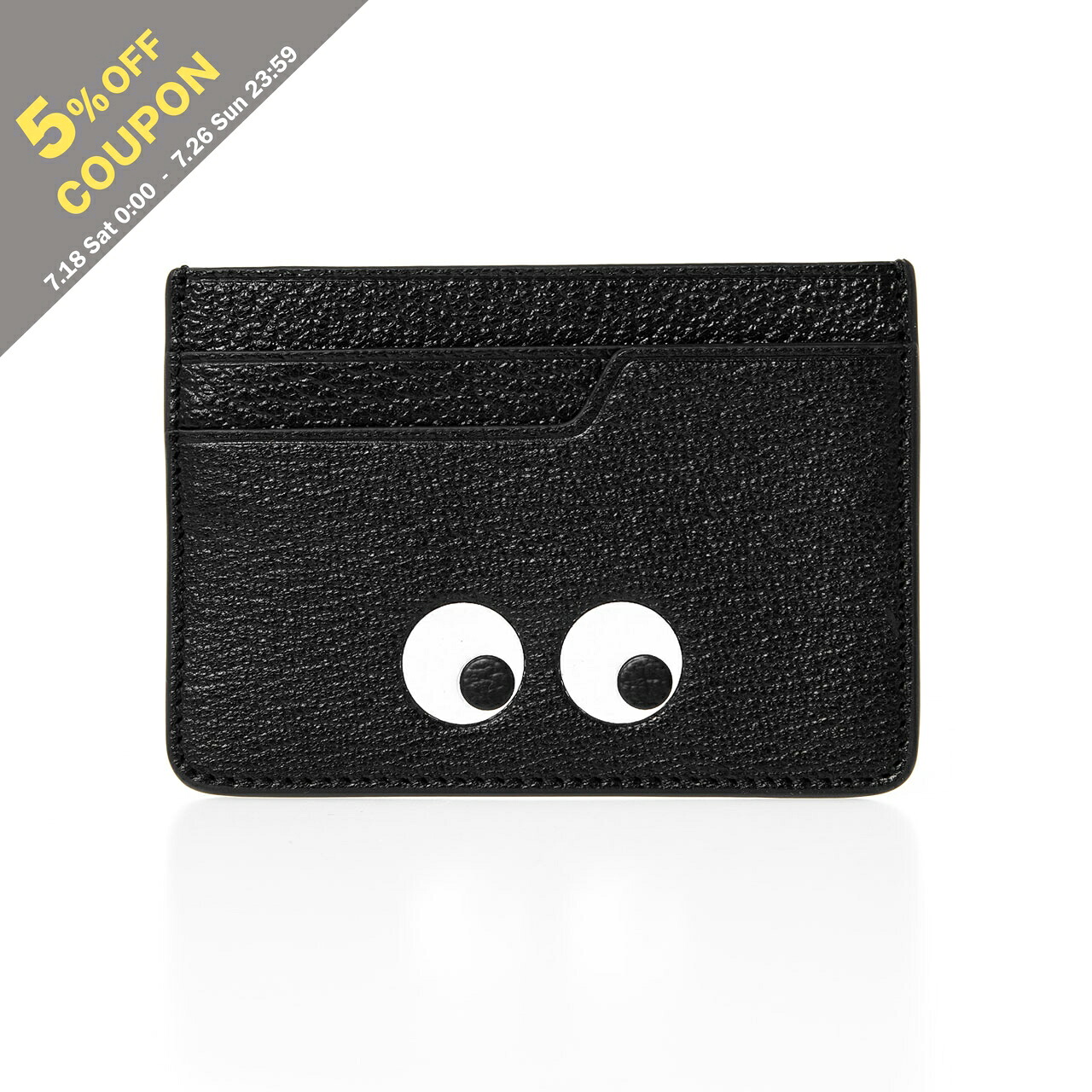 【5%OFFクーポン対象】アニヤハインドマーチ ANYA HINDMARCH カードケース ブラック EYES CARD CASE [アイズ カード・ケース] レディース 5050925929141 SHINY CAPRA 929141 BLACK【英国ブランド】｜on the corner