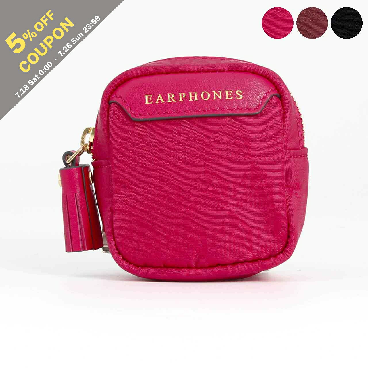 【5%OFFクーポン対象】アニヤハインドマーチ ANYA HINDMARCH イヤフォンケース LOGO EAR PHONES TRAVEL POUCH [AHロゴ イヤホン ポーチ] レディース 5050925191661 / 5050925191654 / 5050925191692 JACQUARD NYLON【英国ブランド】｜on the corner
