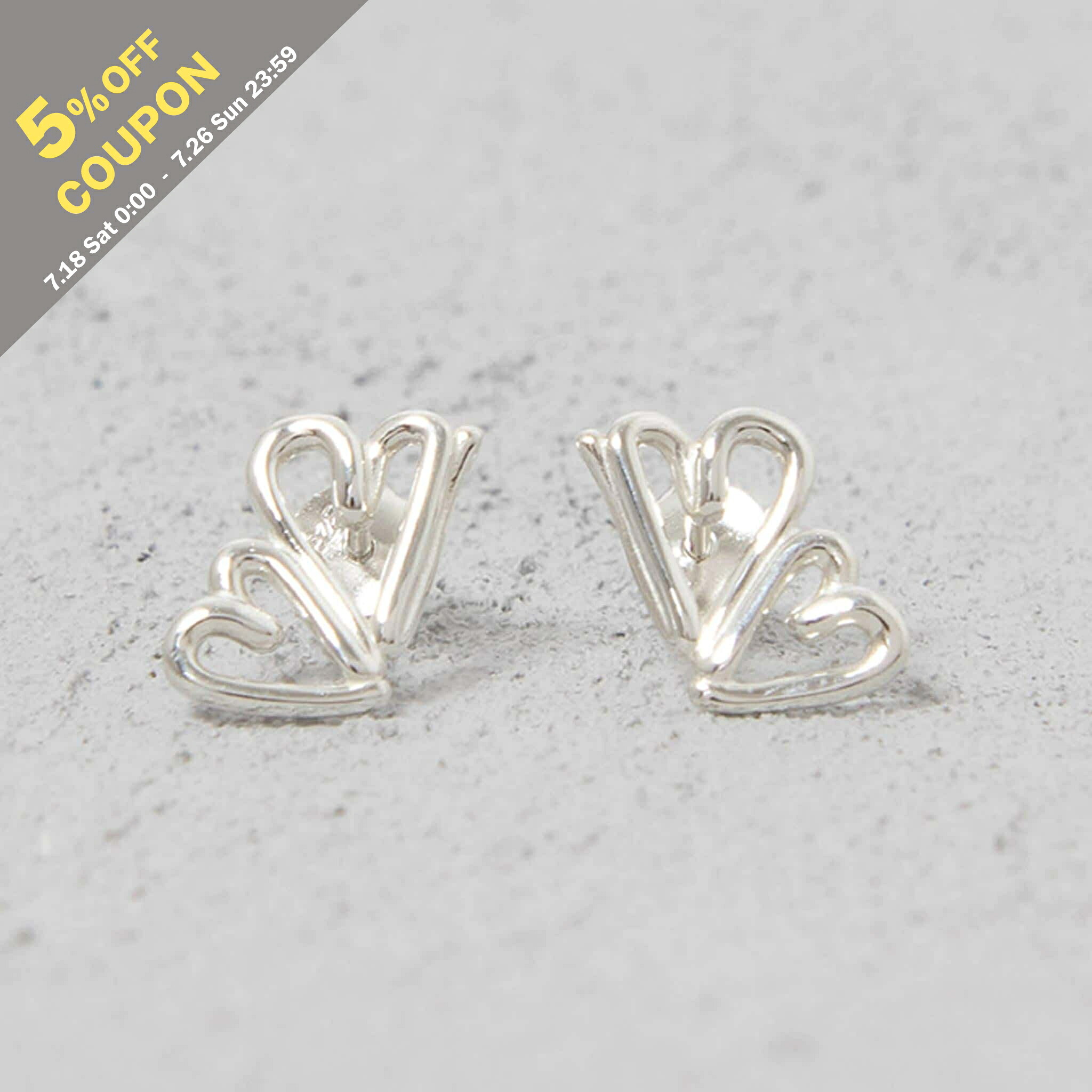 【5%OFFクーポン対象】バージュエリー BAR JEWELLERY ピアス TWO HEARTS EARRINGS レディース TWOH-EA-155-S【英国ブランド】|on the corner