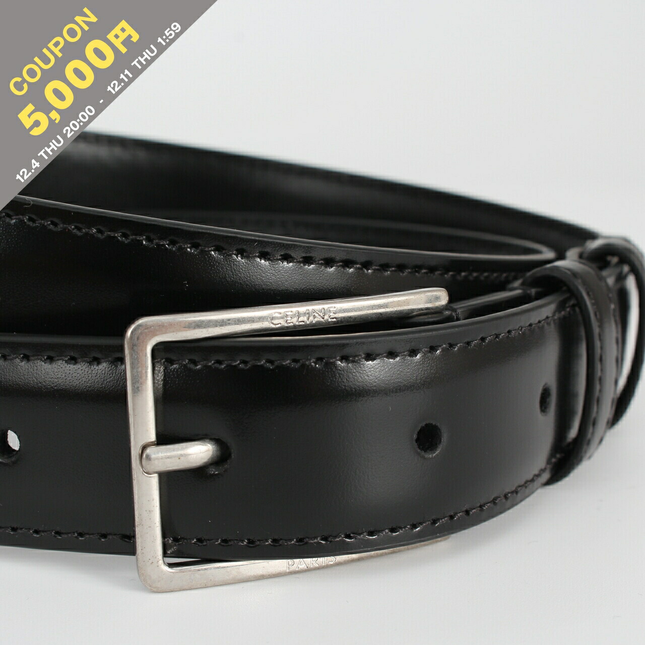 楽天市場】CELINE セリーヌ ベルト 45AKA2ACO.38SI メンズ ミディアム