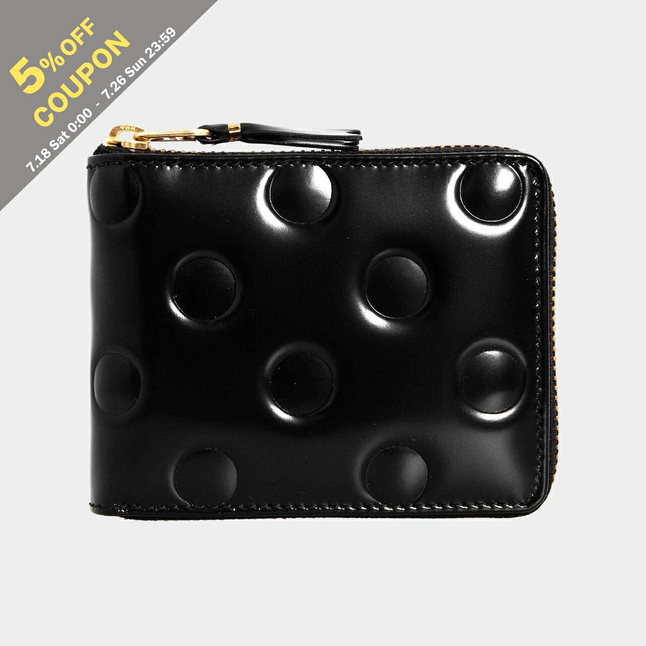【5%OFFクーポン対象】コムデギャルソン COMME DES GARCONS 財布 二つ折り財布 POLKA DOTS EMBOSSED FULL ZIP AROUND WALLET [ポルカドットエンボス] レディース メンズ SA7100NE【ミニ財布】｜on the corner