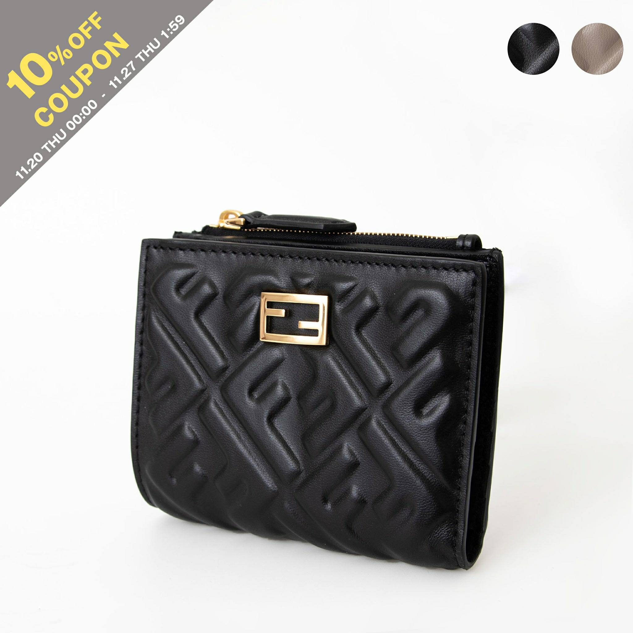 極美品　FENDI フェンディ　財布　二つ折り　S8258 FENDI フェンディ 財布 二つ折り メンズ BI-FOLD WALLET グレー 7M0266