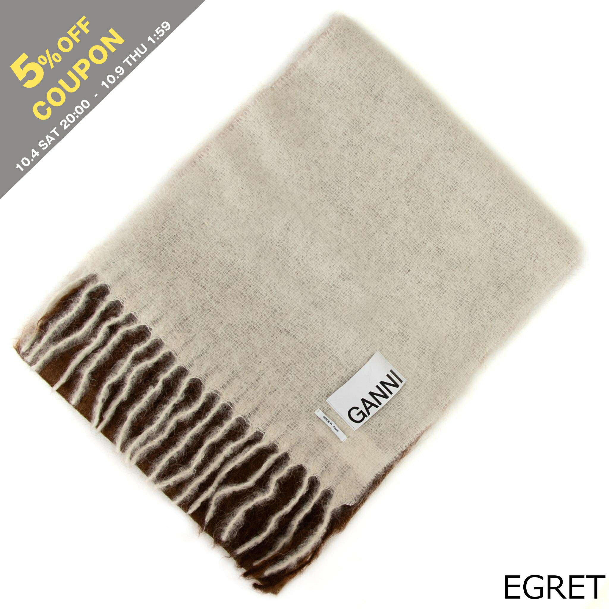 GANNI フリンジマフラー　ツートーンカラー GANNI ガニー マフラー Mohair Gradient Scarf A5279 A5280 5895