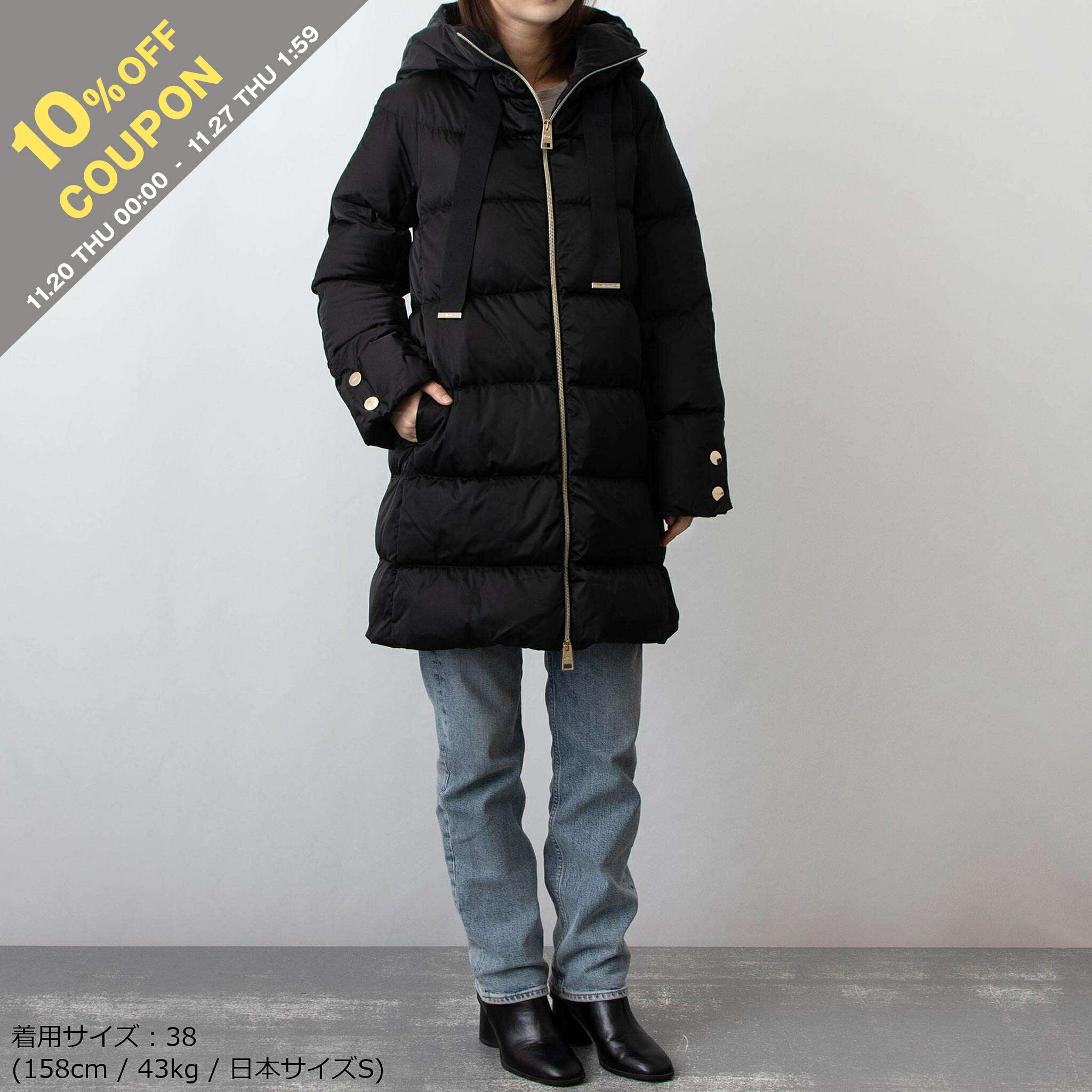 HERNO ヘルノ2024年 ダウンコート、訳あり HERNO ヘルノ A-Shape Satin Down Coat ダウンコート サテン Aシェイプ