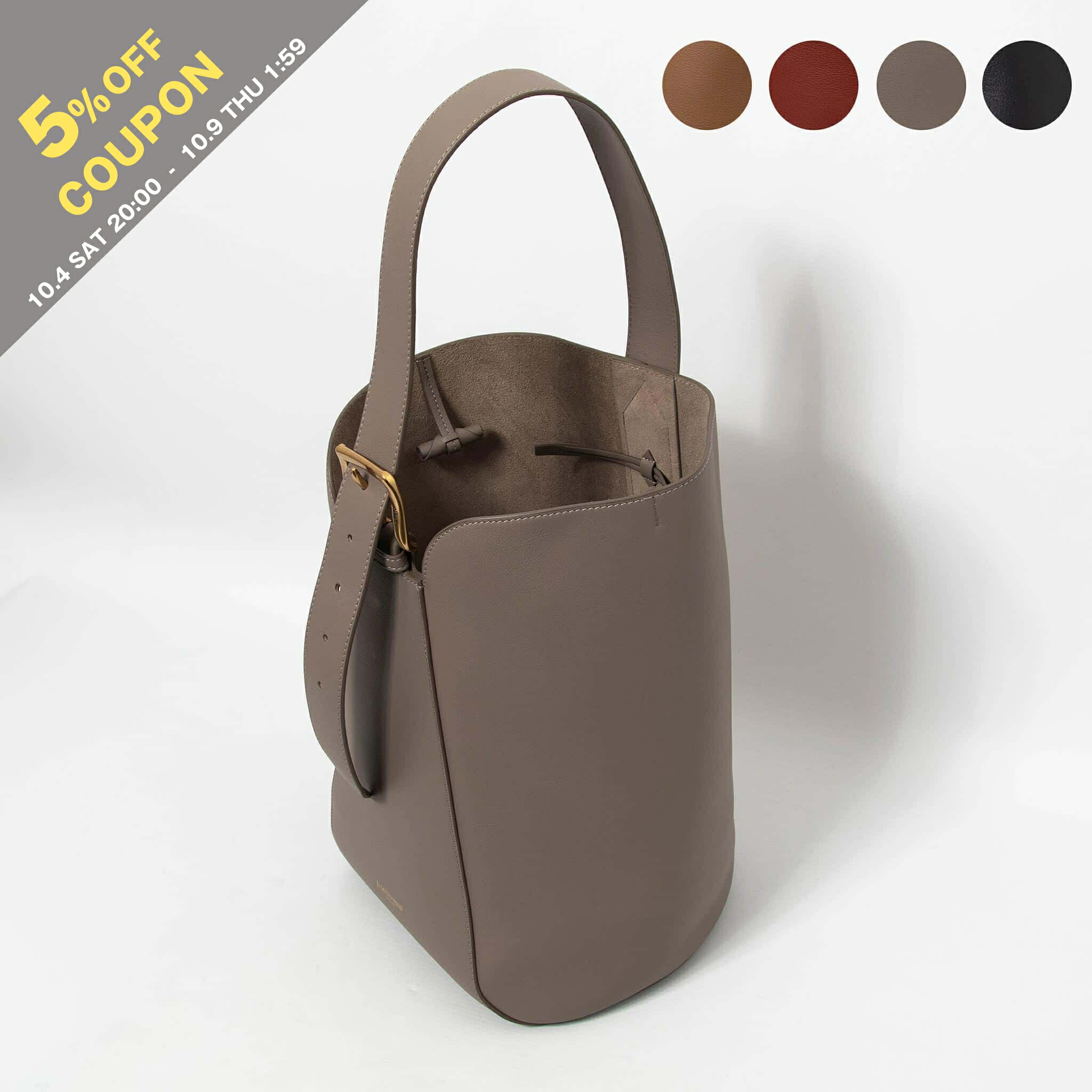 J&M DAVIDSON ブラウンレザーバケツ型バッグ レイ バケット｜J&M DAVIDSON｜ジェイアンドエムデヴィッドソン