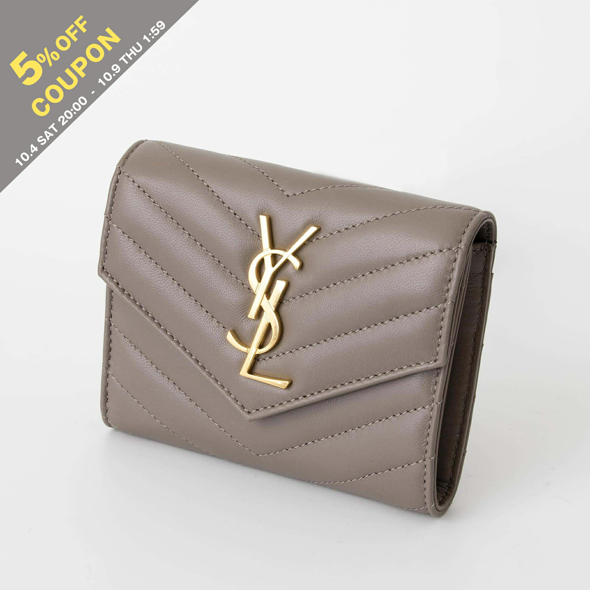 美品✨サンローラン 三つ折り財布 カサンドラ ロゴ レザー ブラウン YSL金具 楽天市場】サンローラン SAINT LAURENT レディース 3つ折り財布