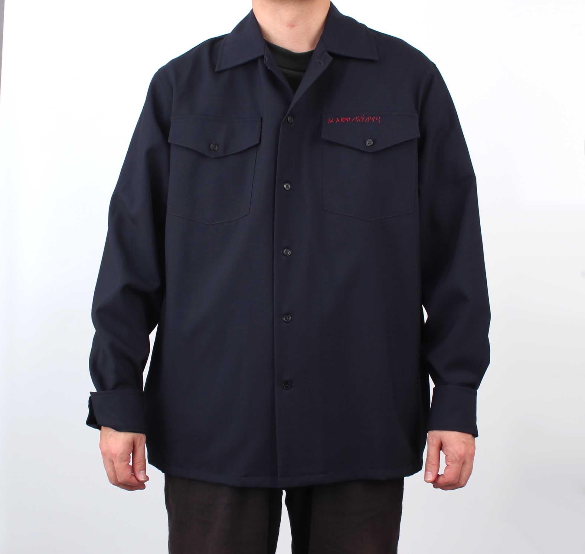 MARNI ブラック 長袖シャツ 楽天市場】MARNI マルニ ロゴ刺繍 ブラックデニムシャツ