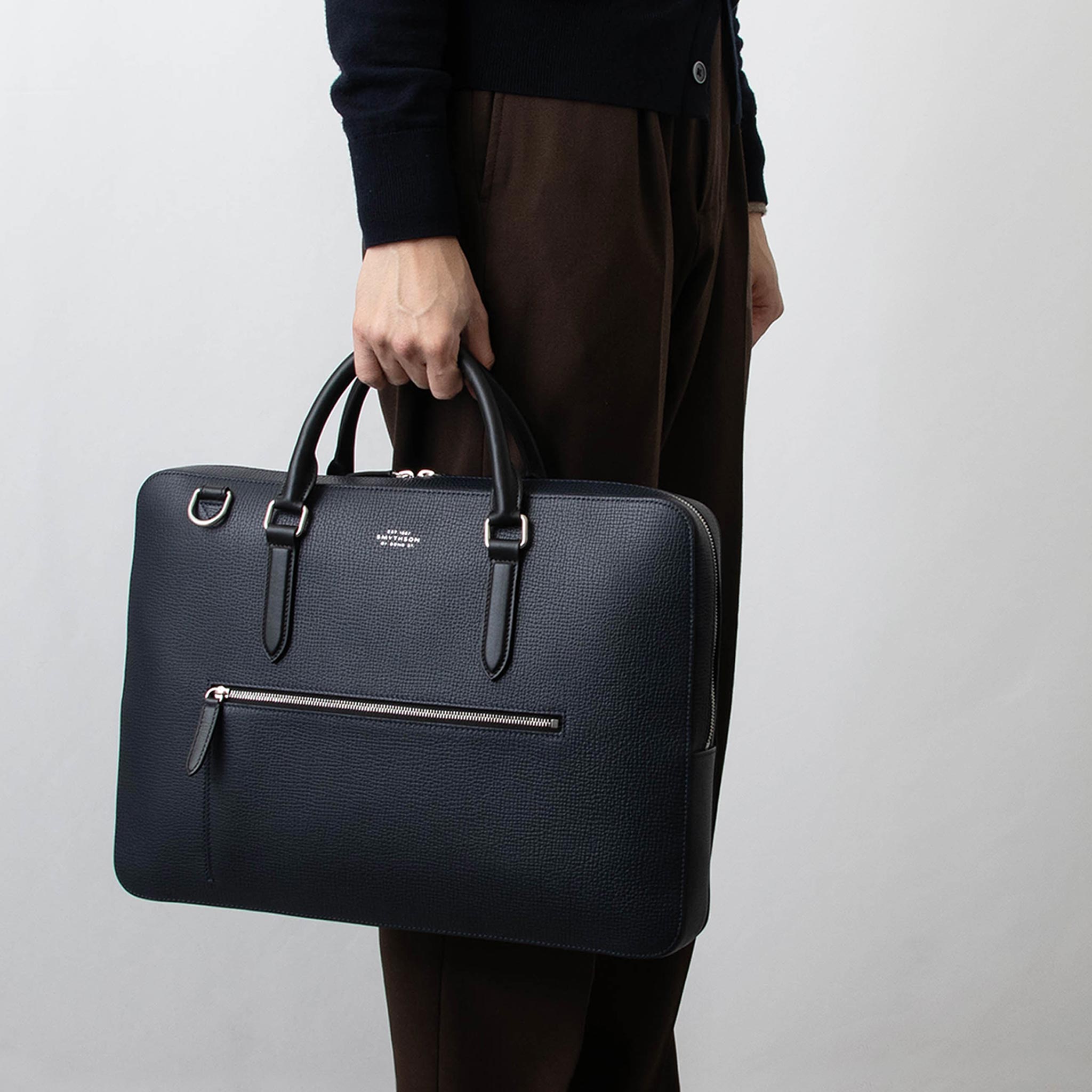 スマイソン SMYTHSON バッグ 2WAYブリーフケース/ショルダーバッグ LUDLOW SLIM BRIEFCASE ZIP FRONT [ラドロー レザージップフロントスリムブリーフケース] メンズ 1204194 / 1029881