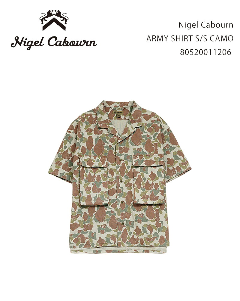 Nigel Cabourn ARMY SHIRT S/S CAMO 80520011206 / ナイジェルケーボン アーミーシャツ ショートスリーブ - カモ｜O.T.E STORE