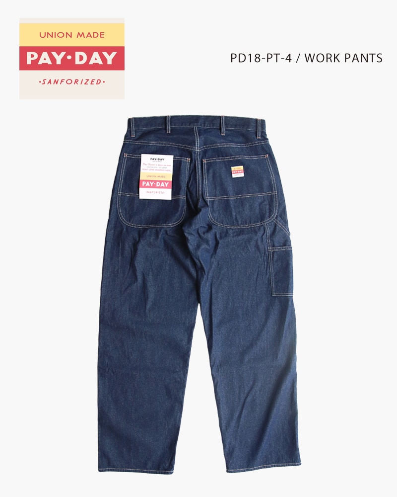 PAYDAYペイデイ 50s復刻 デニム ペインターパンツ インディゴ 40 L PAYDAYペイデイ ダブルニー 50s復刻 ペインターデニムパンツ 38