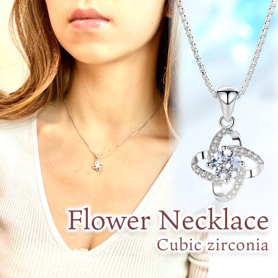 楽天市場】ネックレス レディース シルバー 花柄 20代 30代 40代 50代