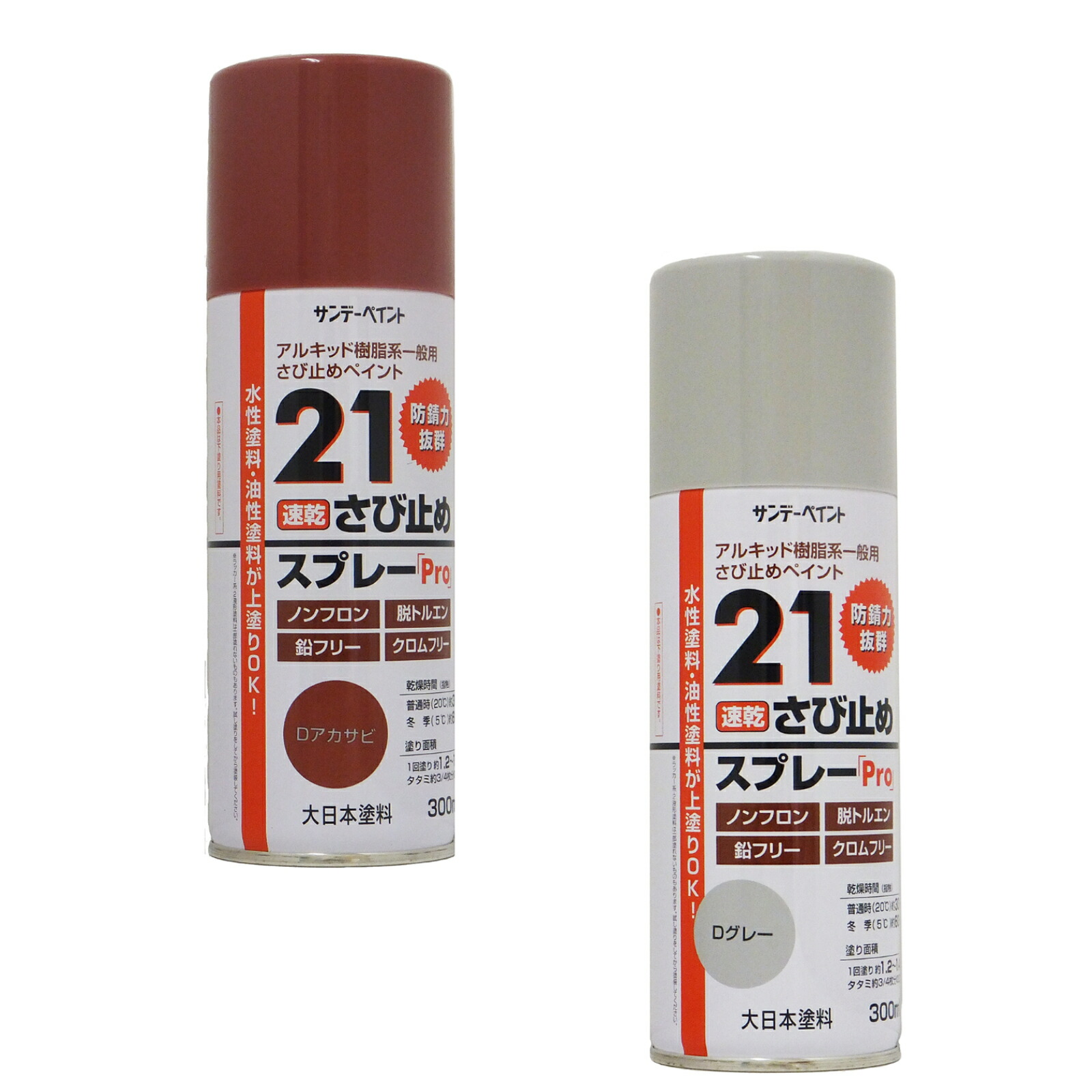 21さび打ち切り吹きつけるPro 300ml 12本 判定基準色2色 速乾 サンデーえの具 法人様制限事項商いもの