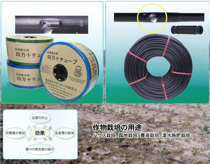 四万十チューブ(ピッチ5cm/厚さ0.3mm/長さ400m)点滴灌水チュ−ブ